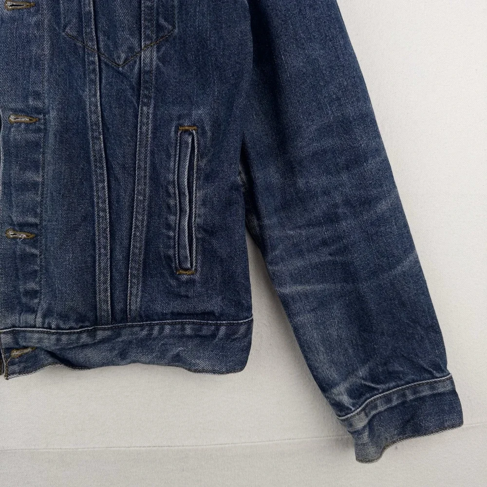 Levi's Denim Trucker Jacket Adult Medium Dark Wash Blue Jean Classic Type 3
